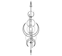 Luna Arrow Herbal Juice Temporary Tattoo Fake Tattoo Sticker For Women And Men Waterproof Durable Non-Reflective Simulation Semi-Permanent Lasting For Two Weeks