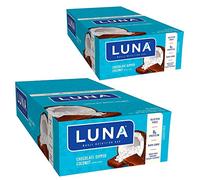 LUNA BAR - Gluten Free Snack Bars - Chocolate Dipped Coconut Flavor -8g of protein - Non-GMO - Plant-Based Wholesome Snacking - On the Go Snacks (1.69 Ounce Snack Bars, 30 Count)