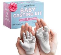 Luna Bean Baby Footprint and Hand Mold Casting Kit (2 Pack) First Time New Mom Gifts - Newborn Foot Handprint Baby Keepsake - Mom to Be Gift