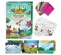 Luna Bear Foil It Fun Art Kit - Animal Kingdom Adventure Craft Set | Sparkly Foil Art for Kids Ages 4-8 | Mess-Free & Screen-Free Fun for Creativity, Confidence & Fine Motor Skills