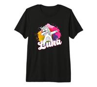 Luna - Beautiful Girl Name with Cool Dabbing Unicorn Premium T-Shirt