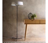 Luna Black Floor Lamp, Table Lamp or Ceiling Pendant light with White Shades and Integrated LED K LIVING Silver One Size