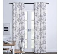 Luna Butterfly Lilac Floral Printed Lined Eyelet Curtains 90" x 90"