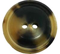 Luna Buttons Real Horn Beige/Black, Elegant Coated, 25 mm, Pack of 8 (25 mm) (Dark)