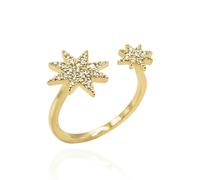 Luna Charles Astrid Double Star Ring - 14K Gold Plated