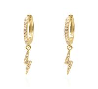 Luna Charles Bridget Lightning Huggie Hoop Earrings - 18K Gold Plated