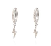 Luna Charles Bridget Lightning Huggie Hoop Earrings - 925 Sterling Silver