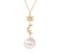 Luna Charles Bronte Pearl Drop Necklace - 18K Gold Plated