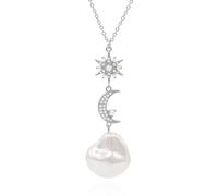 Luna Charles Bronte Pearl Drop Necklace - 925 Sterling Silver