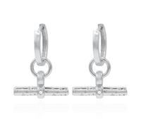 Luna Charles Cassia T-Bar Huggie Earrings | 925 Sterling Silver