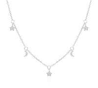 Luna Charles Elsie Star & Moon Charm Necklace - 925 Sterling Silver