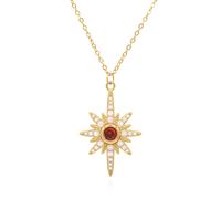 Luna Charles Heidi North Star Birthstone Necklace - 18K Gold Plated - July - July