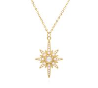 Luna Charles Heidi North Star Birthstone Necklace - 18K Gold Plated - June - June