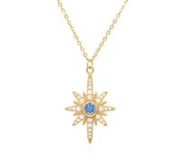 Luna Charles Heidi North Star Birthstone Necklace - 18K Gold Plated - March - March