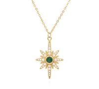 Luna Charles Heidi North Star Birthstone Necklace - 18K Gold Plated - May - May