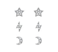 Luna Charles Miku Lightning, Moon & Star Stud Earrings Set | 925 Sterling Silver