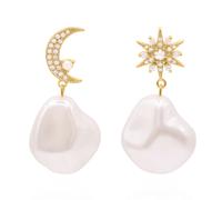 Luna Charles Seraphina Pearl Drop Earrings -18k Gold Plated