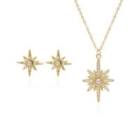 Luna Charles Star Birthstone Gift Set - Earrings & Necklace - 18K Gold Plated - June
