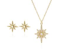 Luna Charles Star Birthstone Gift Set - Earrings & Necklace - 18K Gold Plated - October