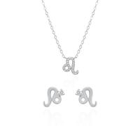 Luna Charles Zodiac Symbol Gift Set - Stud Earrings & Necklace - 925 Sterling Silver - Leo