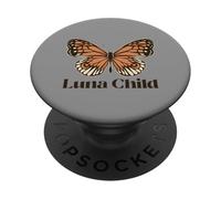 Luna Child (Hippie Statement & Boho Butterfly Graphic) PopSockets Adhesive PopGrip