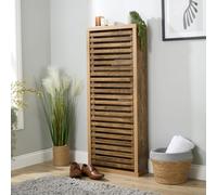 Luna Compact Shoe Storage Cabinet Rack Stand Cupboard 3 Slatted Doors