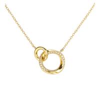 Luna Grace Glistening Minimalist Orbit Eclipse Pendant Necklace - Adjustable Dainty Celestial Jewellery for Women - Gold