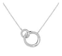 Luna Grace Glistening Minimalist Orbit Eclipse Pendant Necklace - Adjustable Dainty Celestial Jewellery for Women - Silver