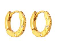 Luna Grace Pair of Dainty Star Hoop Earrings - Celestial Jewellery for Women - Gold
