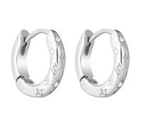 Luna Grace Pair of Star Dainty Hoop Earrings - Celestial Jewellery for Women - Silver
