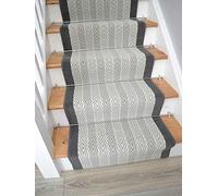 Luna Grey Stairway Carpet Herringbone Design Cut to Size Long Narrow Hallway Stair Runner Rugs (60cm, 15ft (457cm))