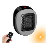 Luna Heater, Luna Heater Plug In, Lunaheater Plug In, Mini Heaters With Remote Control, Rapid Ceramic Heating In 3 Seconds, Ptc Ceramic Heating Element, 12 Hour Timing (Gray)