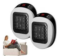 Luna Heater, Luna Heater Plug In, Lunaheater Portable 600w Power, Rapid Heating in 3 Seconds, Ptc Ceramic Heating Element, 12 Hour Timing Function, Heat Dissipation Protection Function (2pcs White)