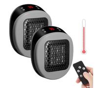 Luna Heater - Luna Heater Plug In, Lunaheater Portable Space Heater, Mini Heaters With Remote Control, Powerful Heat in 30 Seconds, PTC Ceramic Heating Element, Adjustable Temperature (Gray-2PCS)