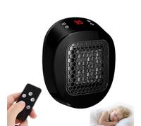 Luna Heater, Plug In Portable Space Heater 600W Mini Heater with Remote Control Rapid Heating in 30 Seconds PTC Ceramic Heating Element 12 Hour Timing (Black)