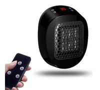 Luna Heater, Portable Luna Heater Plug In, Mini Heaters With Remote Control, Rapid Heating in 30 Seconds, Ptc Ceramic Heating Element, 12 Hour Timing, for Bedroom, Office & Desk (Black)