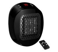Luna Heater, Portable Luna Heater Plug In, Mini Heaters With Remote Control, Rapid Heating in 30 Seconds, Ptc Ceramic Heating Element, 12 Hour Timing, for Bedroom, Office & Desk (Black)