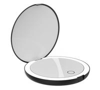 Luna London Compact Travel Mirror | 7X Magnified Rechargeable Led Makeup Mirror In Black Black