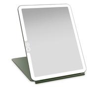 LUNA London Eclipse LED Lighted Travel Vanity Makeup Mirror | 3 Colour Light, Compact, Portable, Lighted, Rechargeable, Illuminated Mirror | Perfect for Travel, Makeup & Beauty Needs | Forest Green