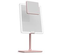 LUNA London ORBIT LED Vanity Mirror with Lights, 7X/1X Magnification, Dimmable & USB-C Rechargeable Tabletop Mirror - Blush Rose