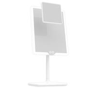 LUNA London ORBIT LED Vanity Mirror with Lights, 7X/1X Magnification, Dimmable & USB-C Rechargeable Tabletop Mirror - Alpine White