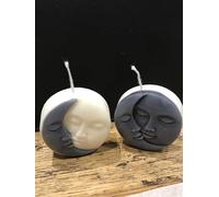 Luna Moon Sun Set of 2 Candles Grey Dark