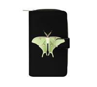 Luna Moth Beautiful Butterfly Fashion Wallet Credit Card Holder Slim Coin Pocket Purse Handheld Phone Bags for Women Men 8×4.5×1.5 Inches