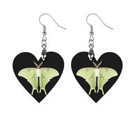 Luna Moth Beautiful Butterfly Novelty Women's Dangle Earrings Fashion Printed Wood Earring Drop Pendants Jewelry