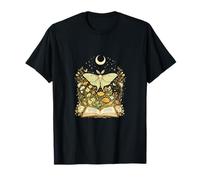 Luna Moth Book Lover Celestial Bloom Whimsical Reader Design T-Shirt