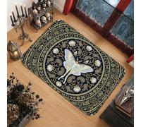 Luna Moth Botanical Quote Gothic Area Rug 2' X 3'