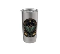 Luna Moth Celestial Botanical Moon Phases Gothic Boho Stainless Steel Insulated Tumbler