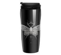 Luna Moth Coffee Cup Reusable Travel Mug Double Wall Thermal Insulated with Lid Hot Cold Drinks
