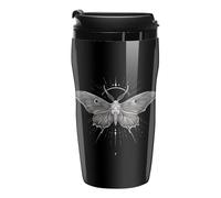 Luna Moth Coffee Cup Reusable Travel Mug Double Wall Thermal Insulated with Lid Hot Cold Drinks