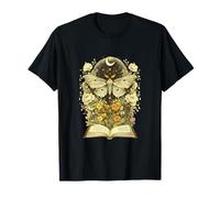 Luna Moth Crescent Starry Botanical Fantasy T-Shirt